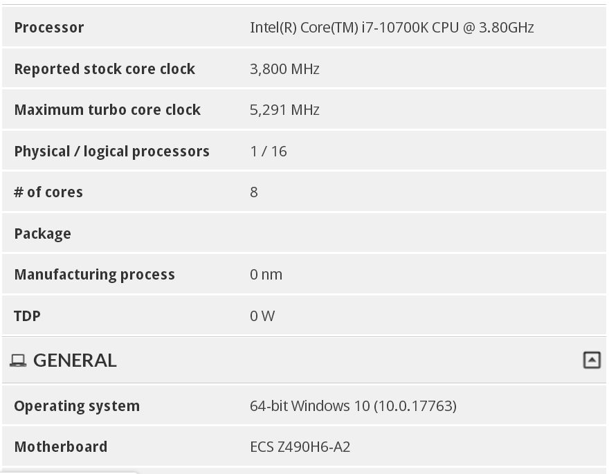 INTEL 第10世代CPU Comet Lake-S Corei7-10700KF 3.8GHz 8C/ 16TH