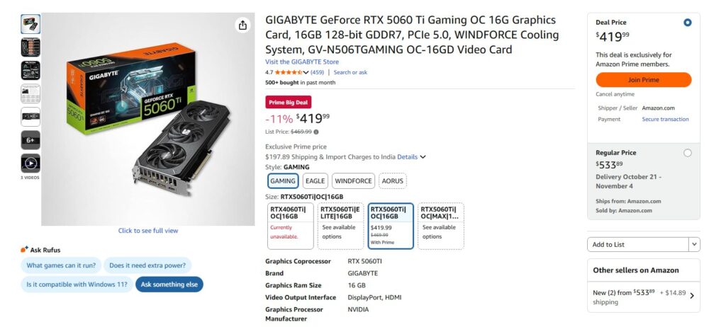 最も人気のあるRTX 5000 GPUの1つがメーカー希望小売価格を下回りまし