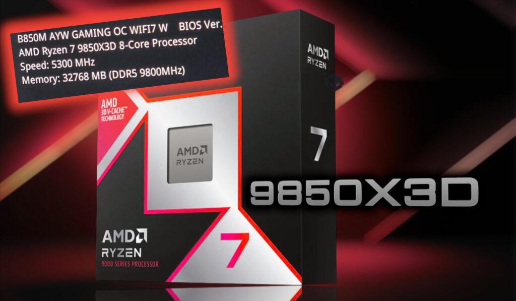 AMD Ryzen 7 9850X3D 3D V-キャッシュCPU - 発表間近、ASUS B850