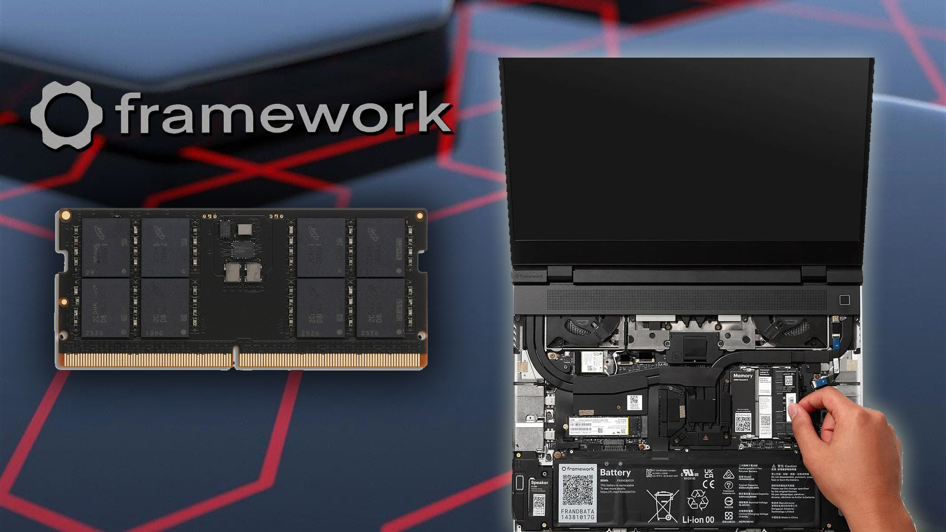 Framework、ノートパソコンDIYエディションで使用されるDDR5メモリの50