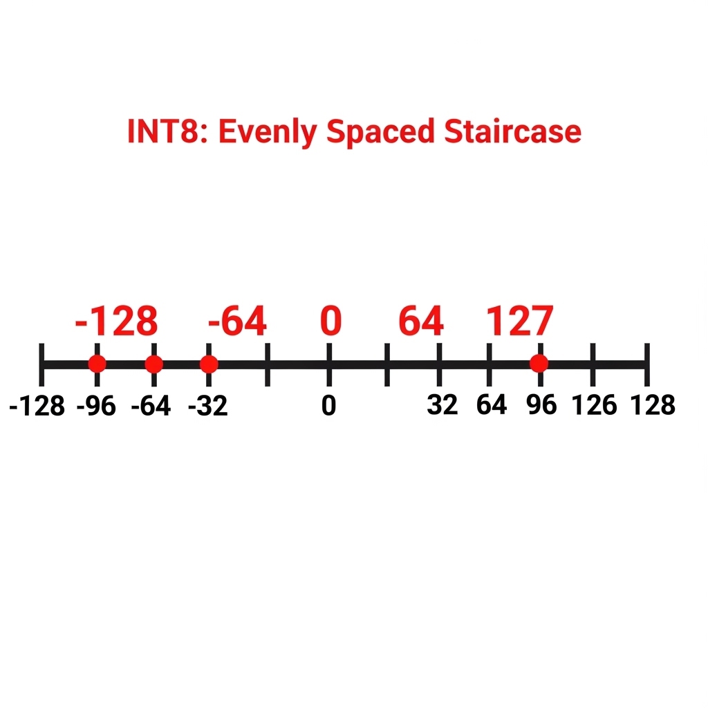 INT8 の符号付き数直線図