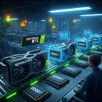 Nvidia GeForce RTXグラフィックスカードが並ぶ工場の組立ラインが減速または停止している