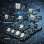 Intelのデスクトップ向けCPU製品ラインナップを視覚化したコンセプト図