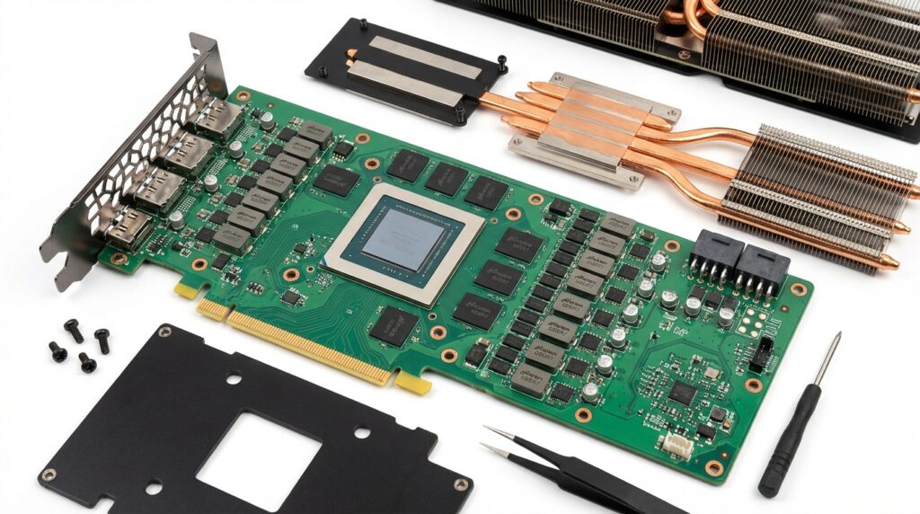 GALAX GeForce RTX5060グラフィックスカードの基板分解写真