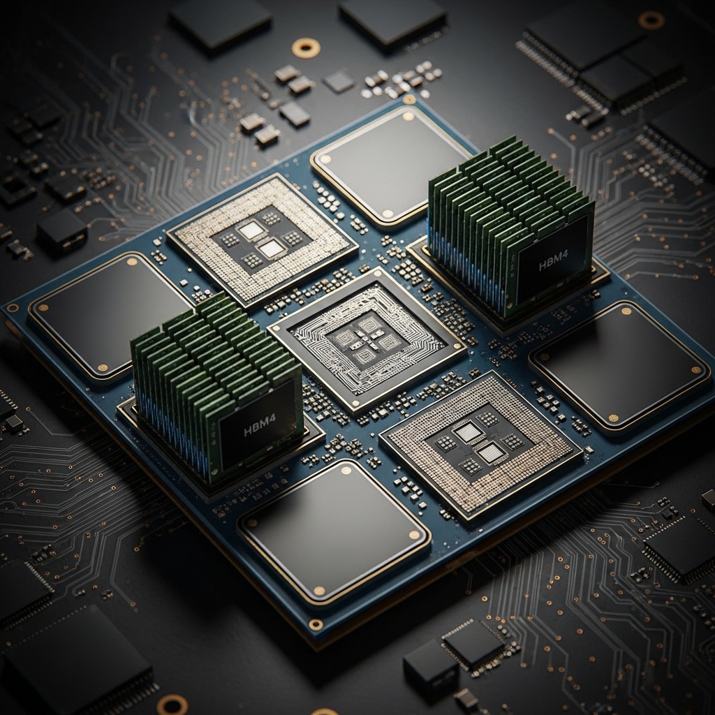 Intel Jaguar Shores AIアクセラレーターのハードウェアクローズアップ。HBM4メモリスタックが見える大型GPUパッケージ