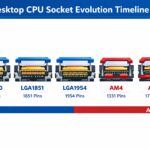 Intel デスクトップCPUソケットの世代変遷を示す図