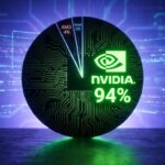 NVIDIAが94%を占めるGPU市場シェアの円グラフ