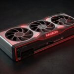 暗い背景に置かれたRadeon RX 7000シリーズグラフィックスカード
