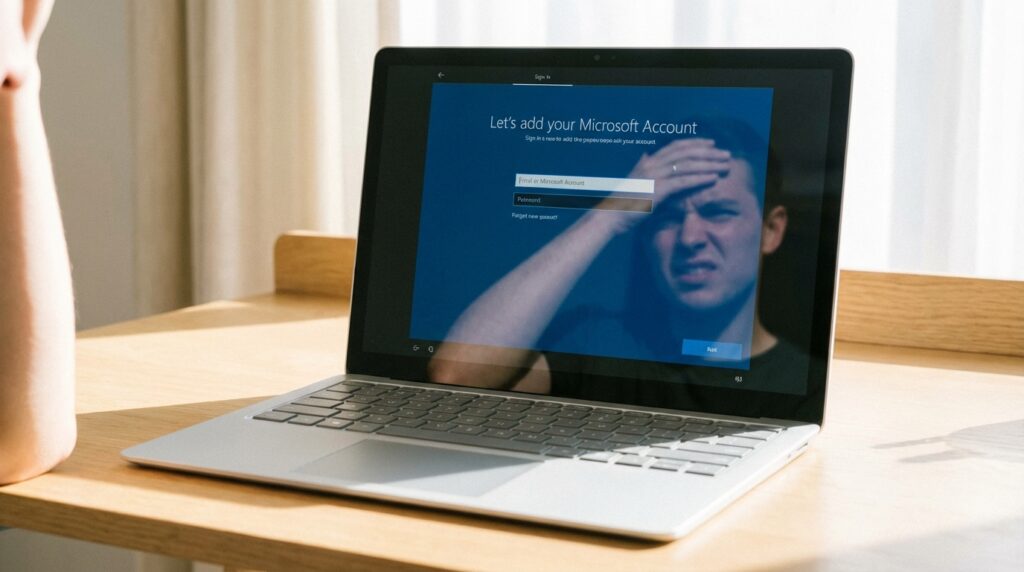 Windows 11のセットアップ画面に表示されたMicrosoftアカウントのサインイン要求画面