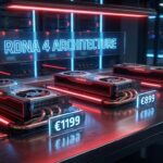 AMDのRadeonグラフィックスカードを中心とした製品写真風のシーン