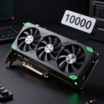 シネマティックな製品写真風。巨大なハイエンドワークステーションGPU