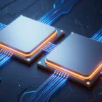 次世代デスクトップCPUのデュアルコンピュートタイル構造を俯瞰した概念図。