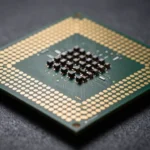 CPUエンジニアリングサンプルのクローズアップマクロ撮影風。