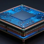 複数のシリコンダイが銅バンプで積層接続された半導体チップの断面イメージ